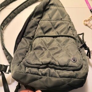 BearPaw Quilted Green Crossbody Bag